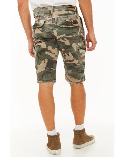 distressed army fatigue shorts