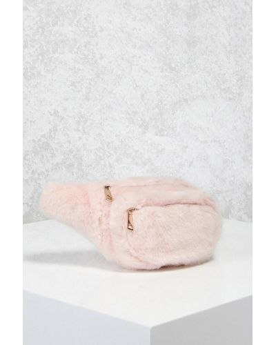 pink fluffy fanny pack