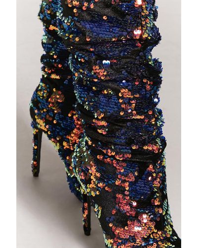 multi color sequin boots