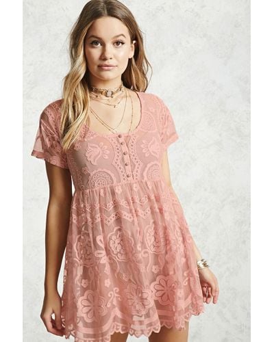 sheer lace babydoll dress