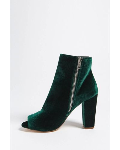 velvet booties low heel