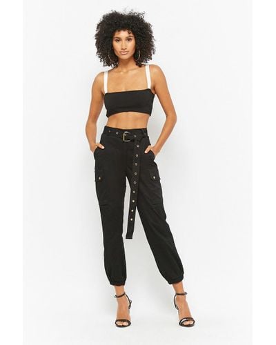belted cargo joggers