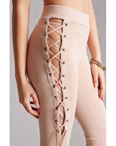 Synthetic Kikiriki Lace-up Flared Pants 