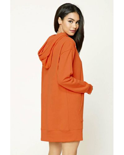 orange sweatshirt dress