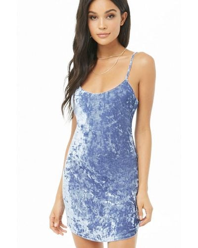 light blue crushed velvet dress