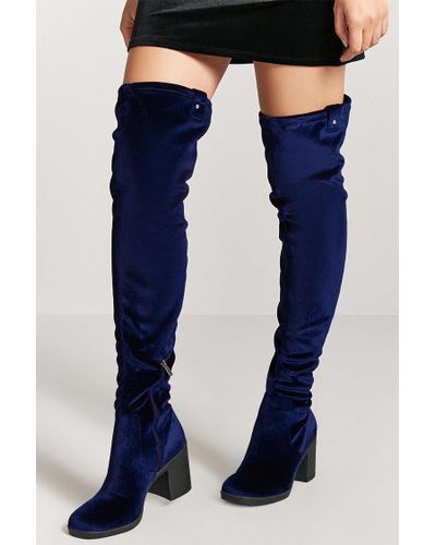 blue knee boots