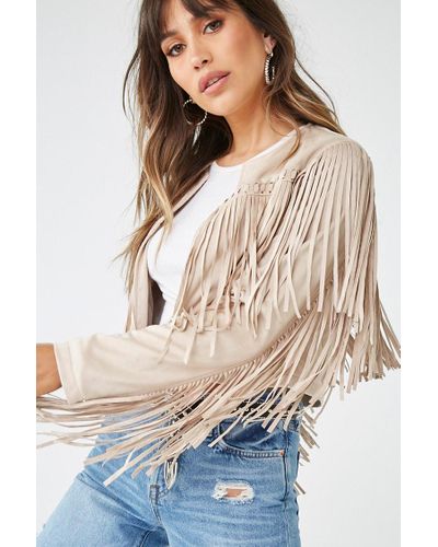 black faux suede fringe jacket