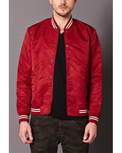 red white bomber jacket