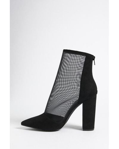 black mesh booties