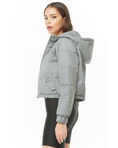 reflective puffer jacket with hood