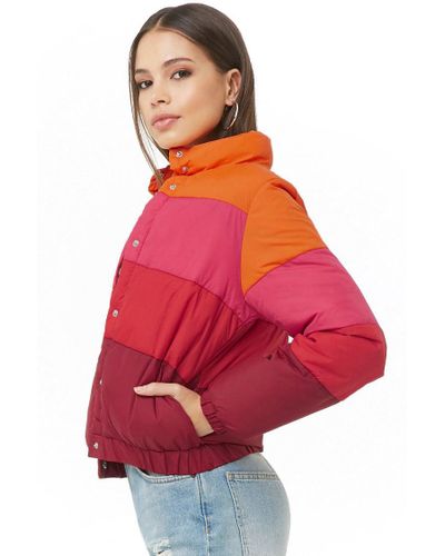colorblock puffer jacket