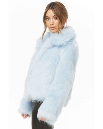 light blue fuzzy coat