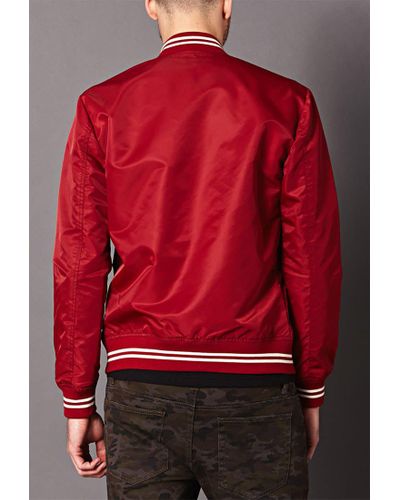 white jacket with red stripes