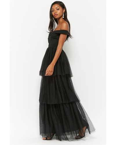 Forever 21 Tiered Tulle Maxi Dress in ...
