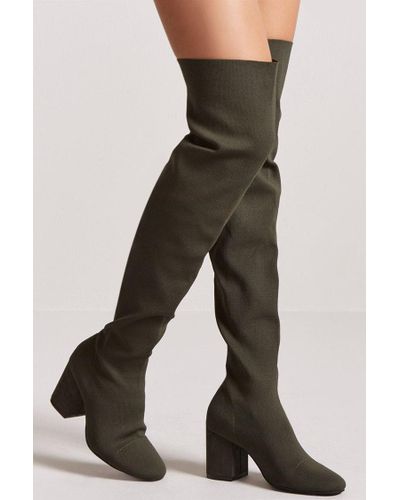 olive green over the knee boots