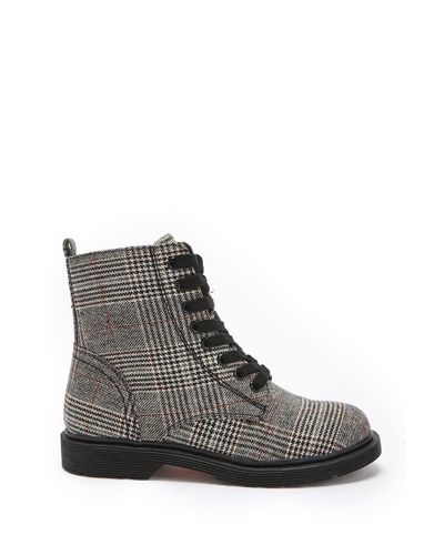 plaid combat boots