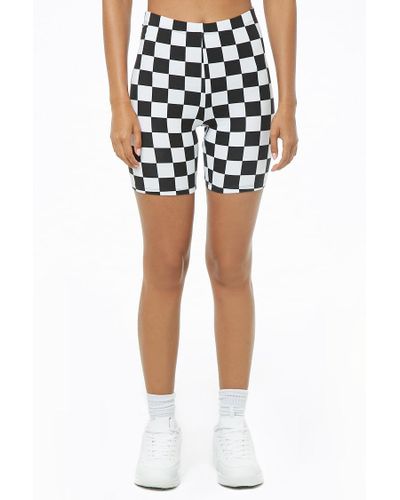 checkerboard biker shorts