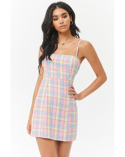 Forever 21 Cotton Plaid Cami Dress in ...