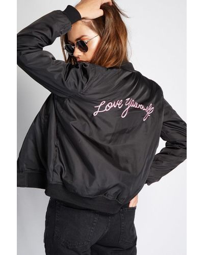 black pink bomber jacket