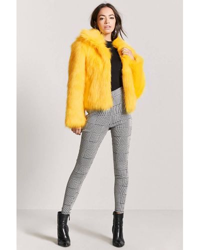 yellow fuzzy jacket