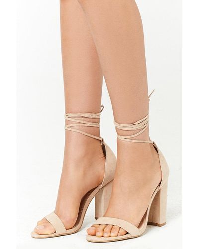 suede wrap heels