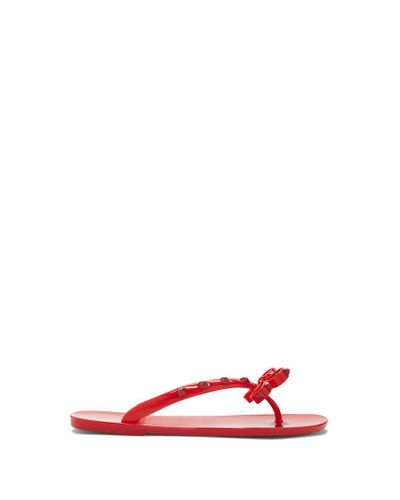 Forever 21 Dizzy Studded Bow Jelly Sandals in Red - Lyst