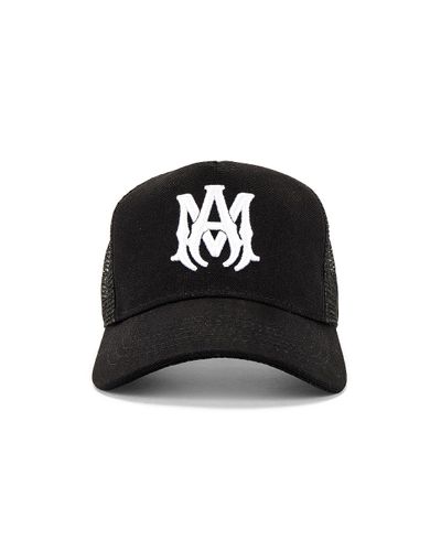 Amiri Leather Ma Trucker Hat in Black & White (Black) for Men - Lyst