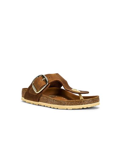 gizeh big buckle oiled leather cognac
