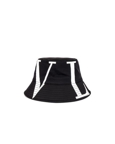 Valentino Satin Bucket Hat in Black & White (Black) for Men - Lyst