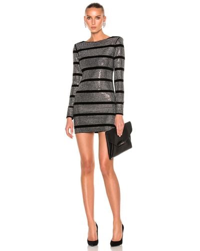 balmain black and silver dress