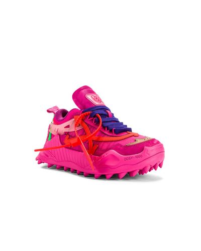 Off-White c/o Virgil Abloh Leather Odsy 1000 Sneaker in Fuchsia 