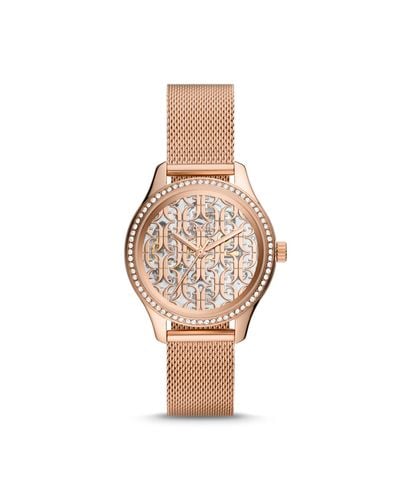 fossil automatic watch rose gold