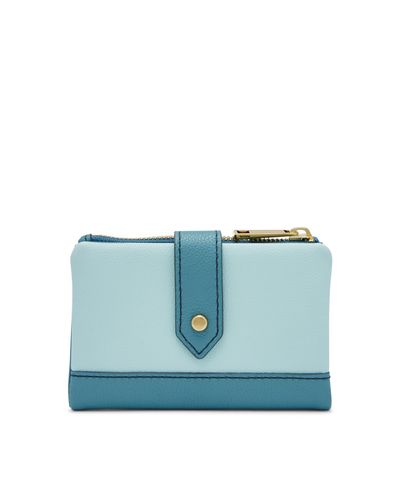 Fossil Leather Lainie Multifunction Wallet Aqua Multi in Blue - Lyst