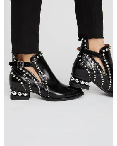Free People Leather Rylance Moto Boot in Black - Lyst
