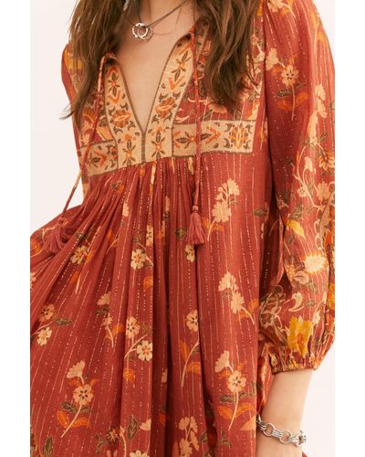 boho dress rust