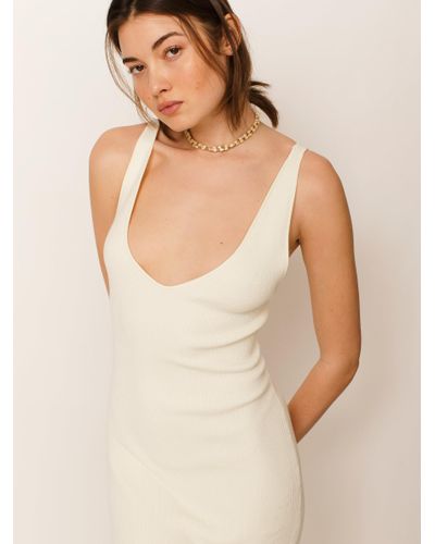 Free People Daniela Sweater Midi Dress in Natural - Lyst