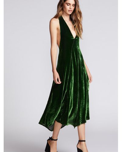 Free people green velvet dress Clearance