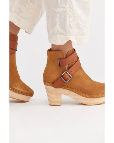 Free People Suede Bungalow Clog Boot By Fp Collection in 