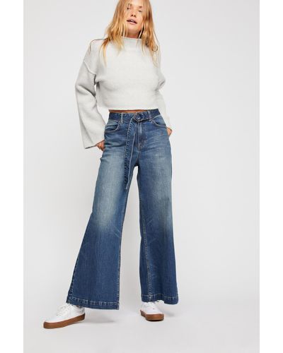 Free People Ringer Denim Wide-leg Jeans By We The Free in Blue | Lyst