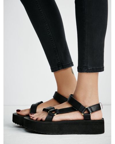 leather platform tevas
