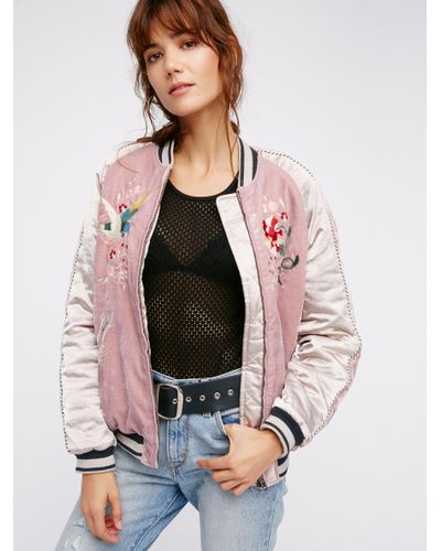 free people floral bomber