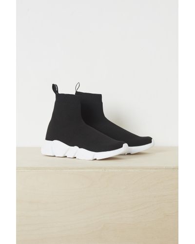 French Connection Denim Willow Sock Trainers in Black - Lyst