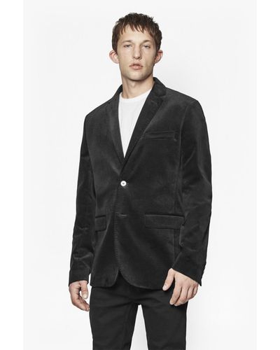French Connection Velvet Overload Slim Blazer in Black for Men - Lyst