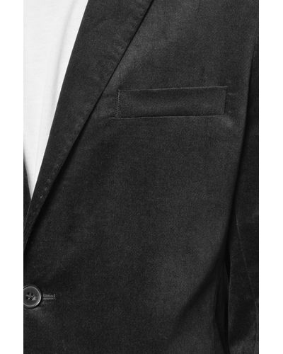 French Connection Velvet Overload Slim Blazer in Black for Men - Lyst