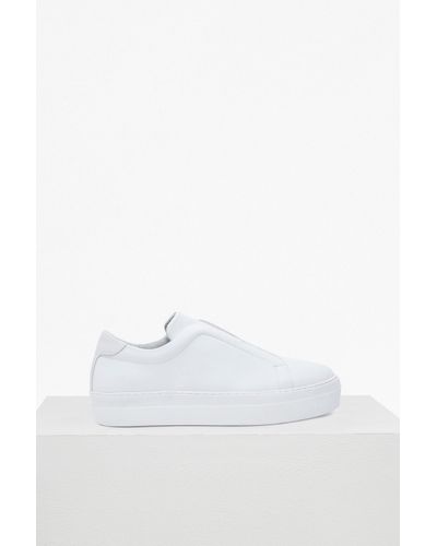 French Connection Leather Sara Platform Trainers in White - Lyst
