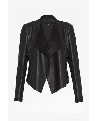 real leather waterfall jacket