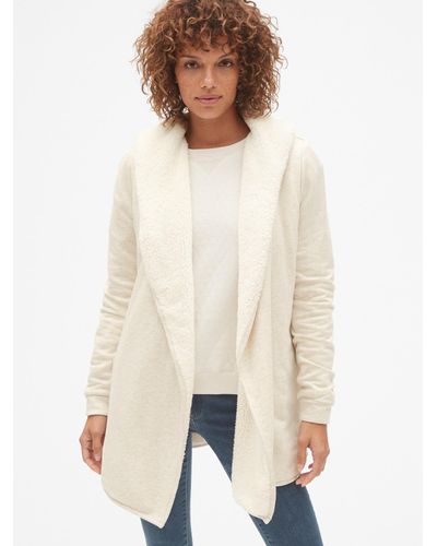 sherpa lined hooded cardigan