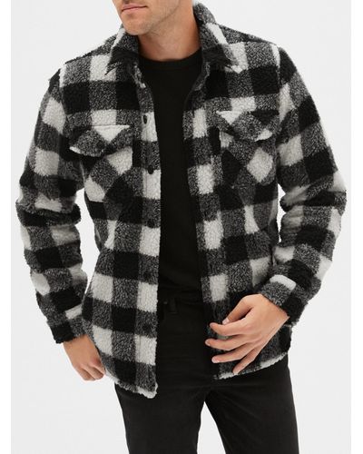 mens plaid sherpa jacket