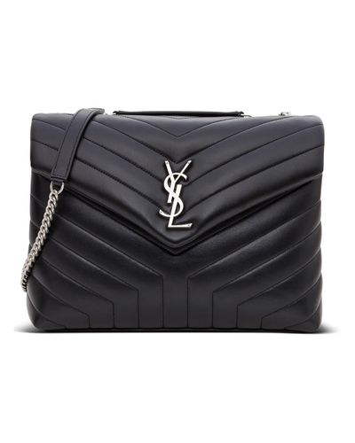 Saint Laurent Loulou Medium Bag In Quilted Leather in Black | Lyst
