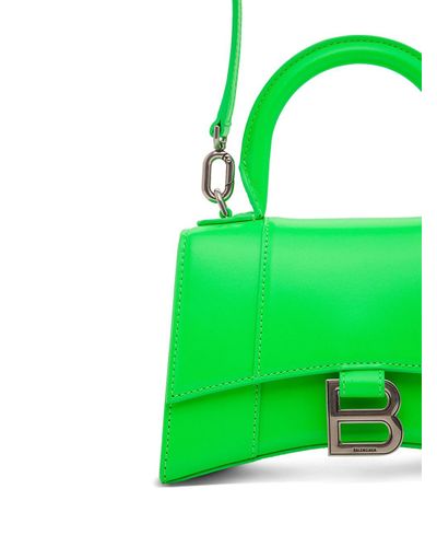 Borsa a Mano Hourglass in Pelle Verde Fluo di Balenciaga in Verde | Lyst